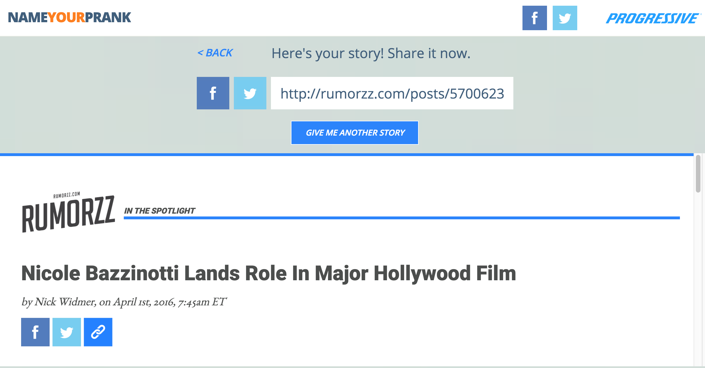 Fake news result, Rumorzz